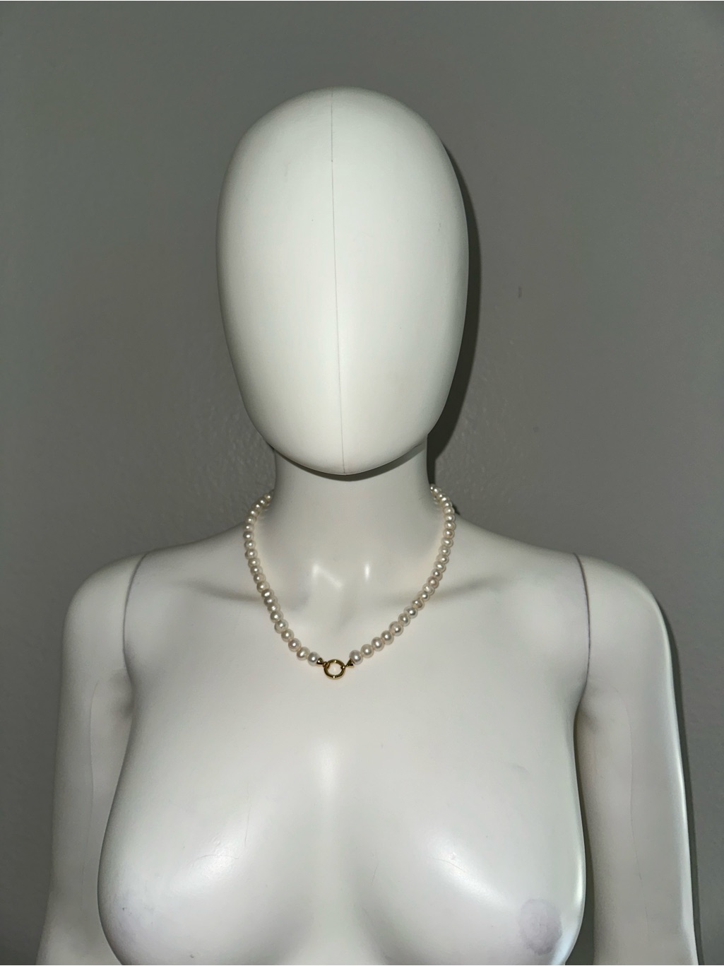 Awe Inspired Single Strand Pearl Gold Vermeil Charm Collector Boho Necklace — image 4 of 6
